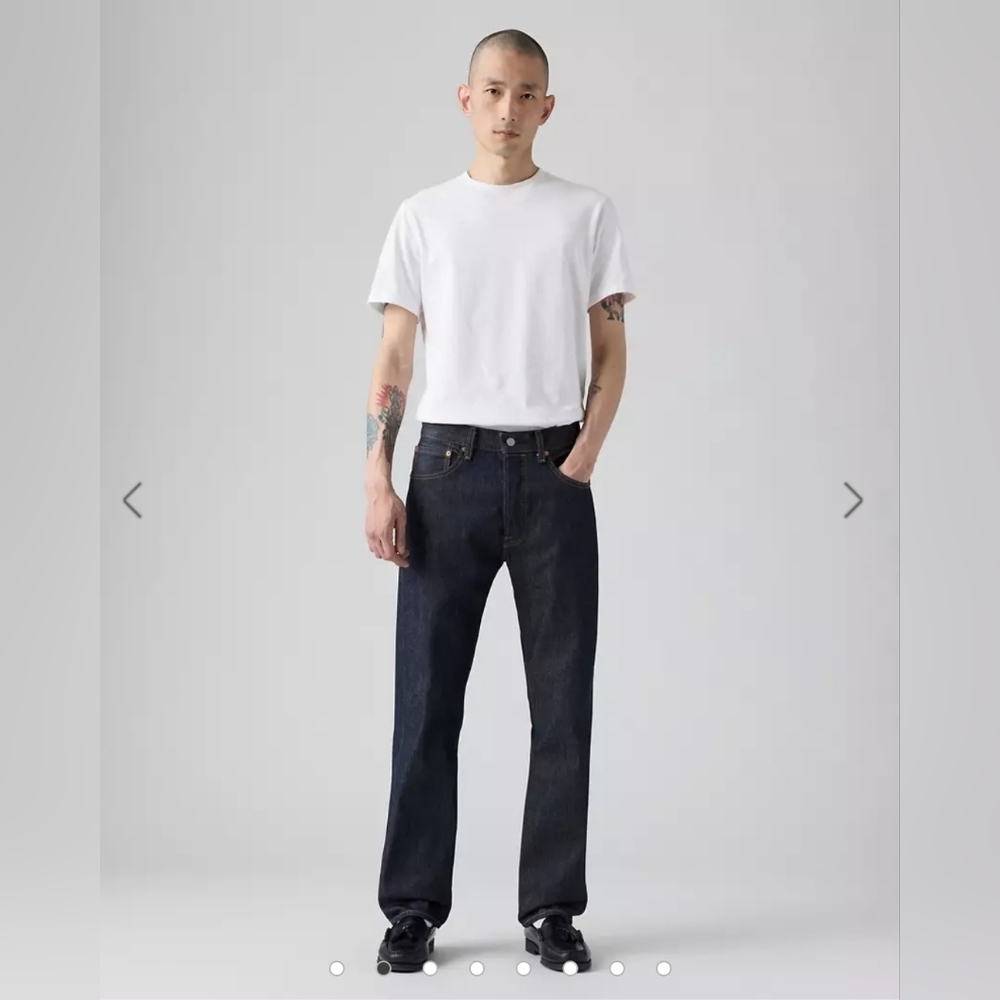 Levi's 501 Original Shrink-to-fit Men's Dark Wash Straight Leg Jeans